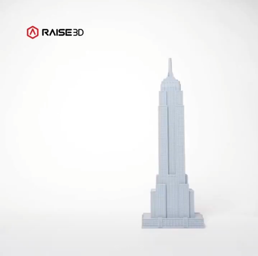 3D打印纽约帝国大厦~使用PLA耗材以0.2毫米层高打印